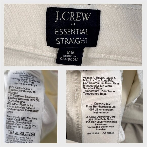 J.Crew Womens Straight White Jeans Size 29 NWT Classic Mid Rise Stretch Denim - Picture 8 of 9